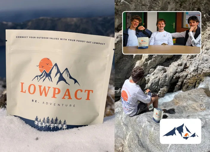 Visuel du produit et fondateurs de LowPact