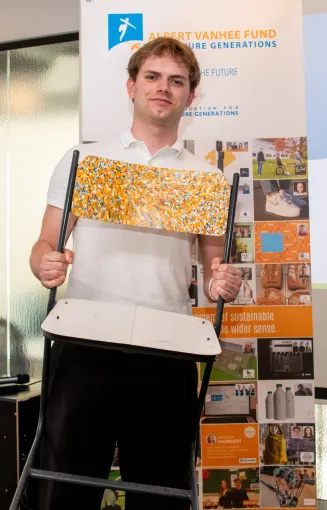 Floris Steen et son prototype &agrave; la Rencontre Prototyping 2026